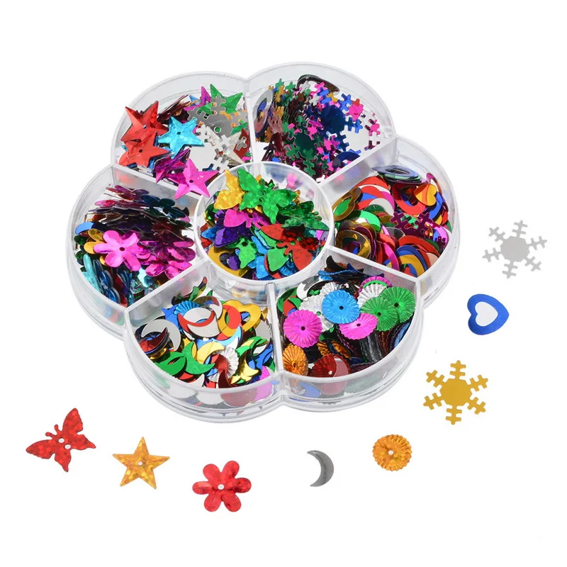 PVC Sequins DIY Materials Clothing Accessories Multiple Specification Rectangular Plum Blossom Shape Box Handmade
PVC Sequins DIY Materials Clothing Accessories Multiple Specification Rectangular Plum Blossom Shape Box Handmade