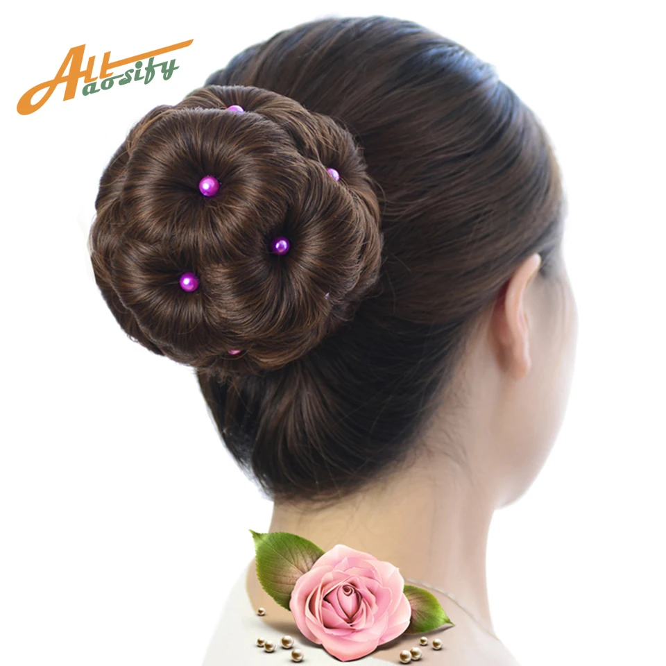 Allaosify женский бублик для волос пучок пончик клип в шиньон синтетический высокой