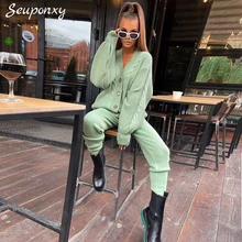 High Quality Women'S Knitted Loose 2-Piece Set Sexy V-Neck Single-Breasted Cardigan + High Waist Pants 2021 Winter Casual Set
High Quality Women'S Knitted Loose 2-Piece Set Sexy V-Neck Single-Breasted Cardigan + High Waist Pants 2021 Winter Casual Set