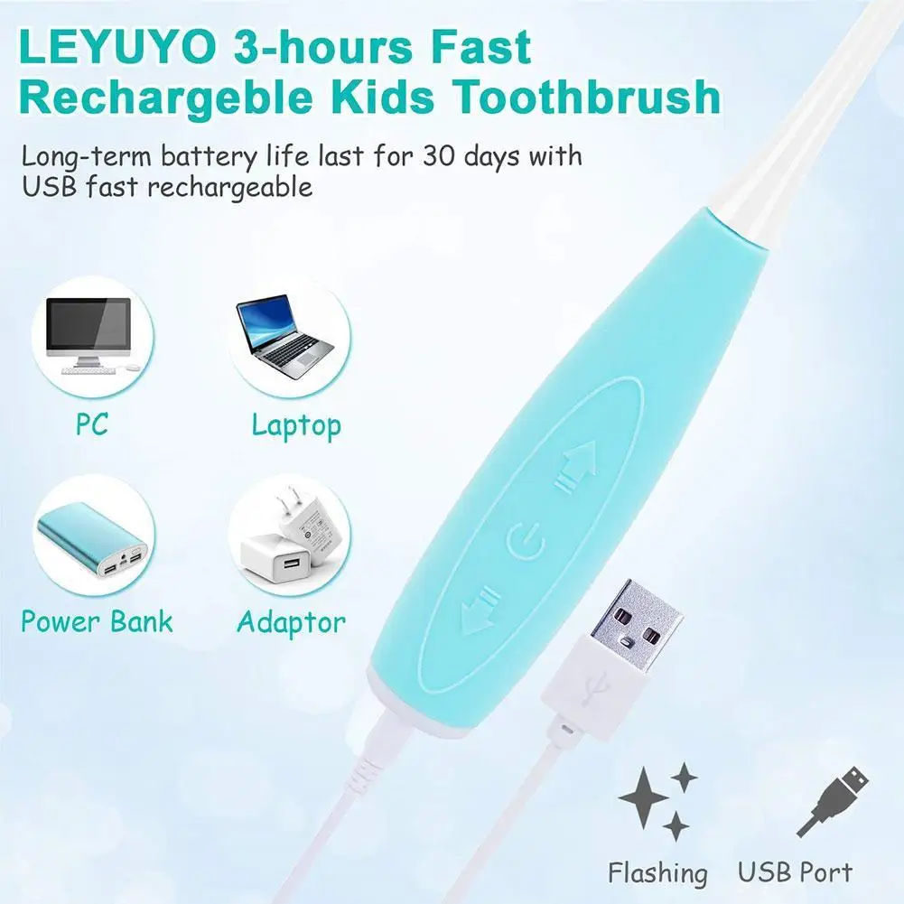 3 Sides Children Sonic Electric Toothbrush 5 Modes U 4 Type Days Use Rechargeable Teeth Usb Toothbrush 25 3H Heads L7M5
3 Sides Children Sonic Electric Toothbrush 5 Modes U 4 Type Days Use Rechargeable Teeth Usb Toothbrush 25 3H Heads L7M5