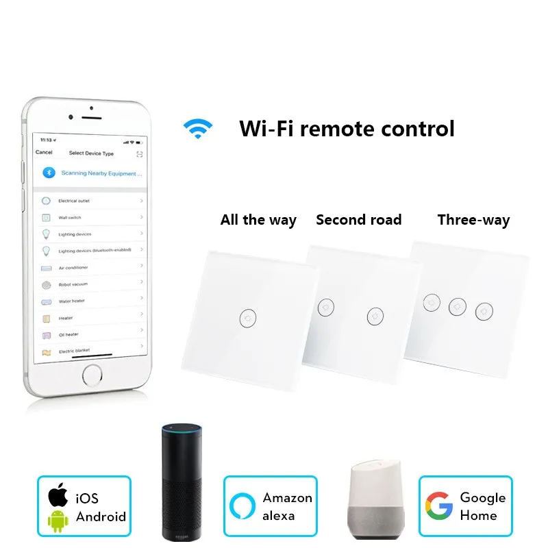 ZUCZUG US/EU Regulations Smart Switch 1/2/3 Gang WIFI Remotely Light Control Wall Switch For Alexa Goole Voice Control Switch
ZUCZUG US/EU Regulations Smart Switch 1/2/3 Gang WIFI Remotely Light Control Wall Switch For Alexa Goole Voice Control Switch