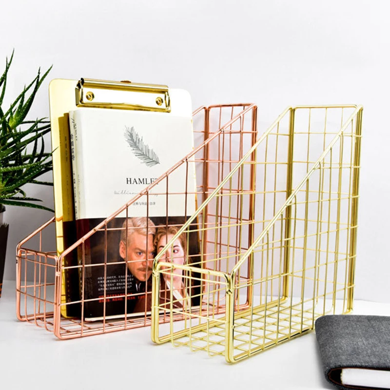 Rose Gold Electroplated Iron Book Holder Desktop Shelf File Box Magazine Book Stand Office Home Stationery Organizer Holder
Rose Gold Electroplated Iron Book Holder Desktop Shelf File Box Magazine Book Stand Office Home Stationery Organizer Holder
