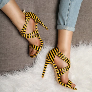 2020 Summer 11cm High Heels Women Sandals Strappy Yellow Pumps Valentine Gladiators Platform Simple Open Toe Prom Dress Shoes
2020 Summer 11cm High Heels Women Sandals Strappy Yellow Pumps Valentine Gladiators Platform Simple Open Toe Prom Dress Shoes