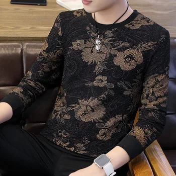 Long-sleeved T-shirt autumn and winter models, trendy men's modal, autumn clothing, men's cashmere 
Long-sleeved T-shirt autumn and winter models, trendy men's modal, autumn clothing, men's cashmere