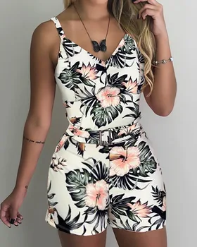 Floral Print Spaghetti Strap Tops & Shorts Sets Summer 2 Piece Outfits for Women Casual Beach Suit
Floral Print Spaghetti Strap Tops & Shorts Sets Summer 2 Piece Outfits for Women Casual Beach Suit