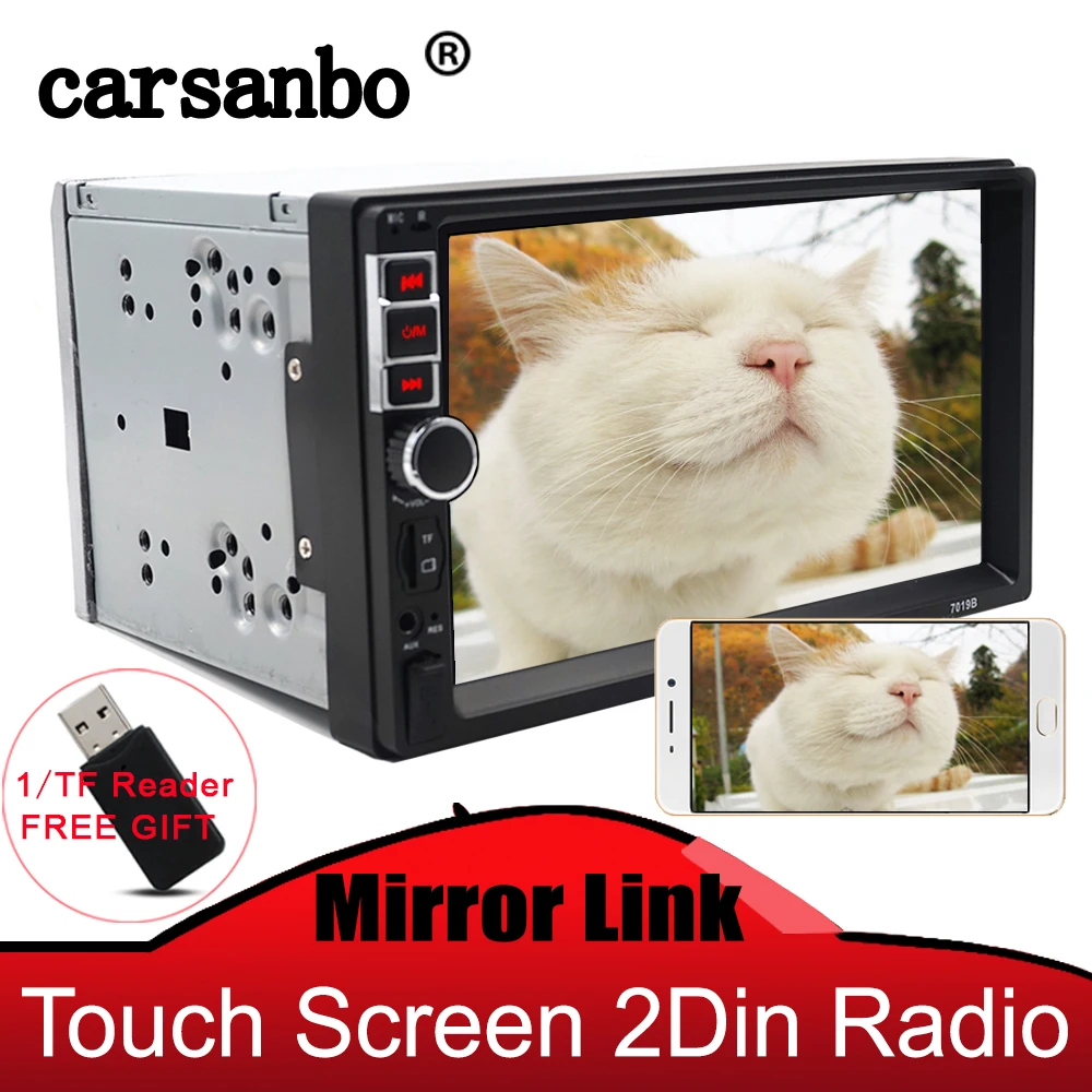 

Carsanbo 7 Inch 2 Din Car Radio Multimedia Player Touch Screen HD Bluetooth Stereo Radio Mp5 Player Bluetooth USB TF FM Camera