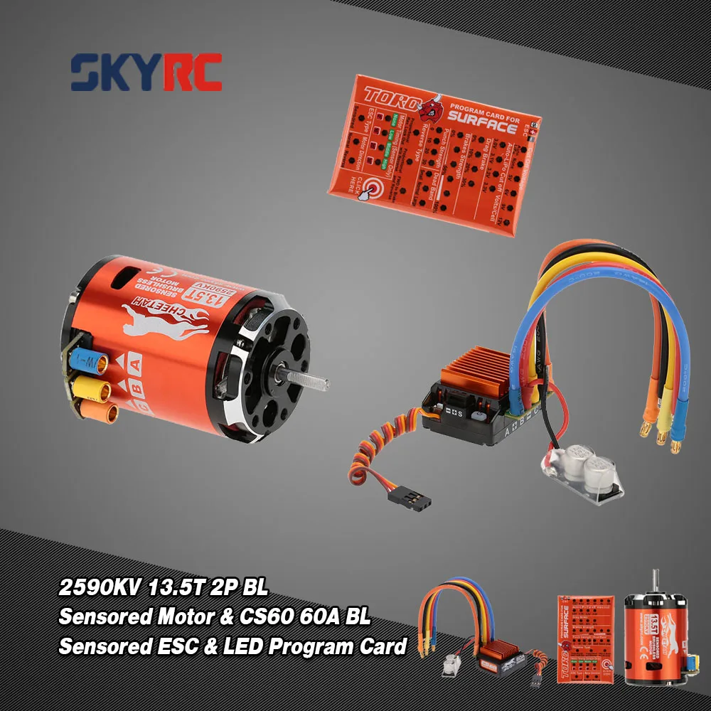 SkyRC 13.5T 2590KV 2P Brushless Sensored/Sensorless Motor+CS60 60A Brushless ESC+ Program Card for 1/10 1/12 RC Touring Car
SkyRC 13.5T 2590KV 2P Brushless Sensored/Sensorless Motor+CS60 60A Brushless ESC+ Program Card for 1/10 1/12 RC Touring Car