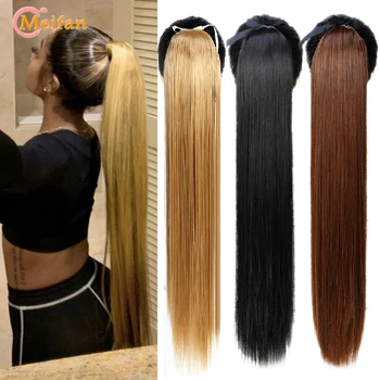 MEIFAN Silky Long Straight Drawstring Ponytail 85cm Synthetic Clip in Fake Ponytail False Hairpieces for Women Hair Extension
MEIFAN Silky Long Straight Drawstring Ponytail 85cm Synthetic Clip in Fake Ponytail False Hairpieces for Women Hair Extension
