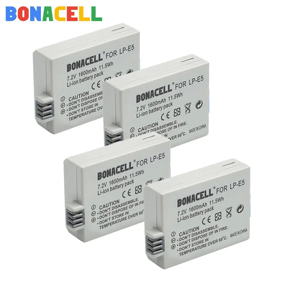 Bonacell 1600mAh LP-E5 Digital Li-ion Battery For Canon Rebel XS XSi 450D 500D 1000D Kiss X3 Camera
Bonacell 1600mAh LP-E5 Digital Li-ion Battery For Canon Rebel XS XSi 450D 500D 1000D Kiss X3 Camera