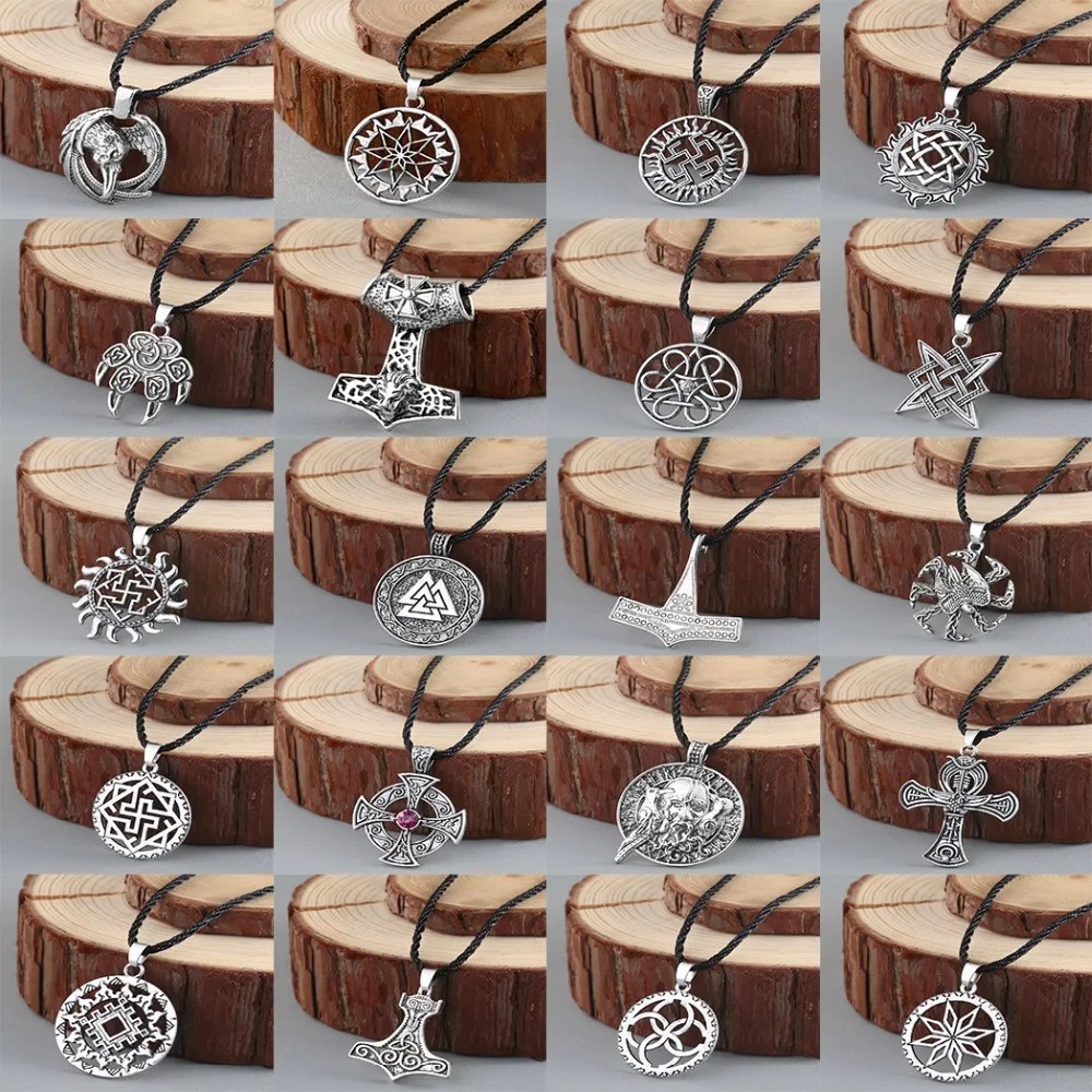 QIAMNI Nordic Viking Cross Axe Thor Hammer Necklace Pendant Slavic Symbol Amulets Pagan Ethnic Religious Male Men Jewelry Gift
QIAMNI Nordic Viking Cross Axe Thor Hammer Necklace Pendant Slavic Symbol Amulets Pagan Ethnic Religious Male Men Jewelry Gift