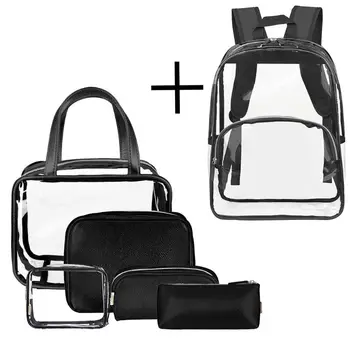 2020 6 in 1 Clear Backpack School Bookbag Transparent Travel Daypack with Makeup Bags Set for Teen Girl Boy Kid Adult
2020 6 in 1 Clear Backpack School Bookbag Transparent Travel Daypack with Makeup Bags Set for Teen Girl Boy Kid Adult