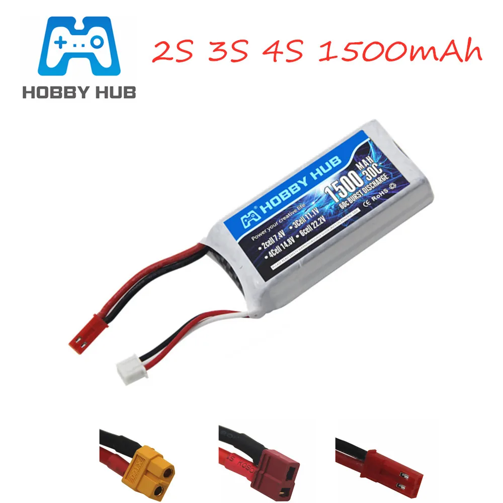 Аккумулятор HOBBY HUB 7 4 В 11 1 14 8 в 1500 мАч 3s для радиоуправляемого автомобиля самолета