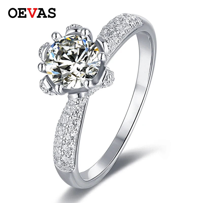 OEVAS Sparkling 1 Carat D Color Real Moissanite Wedding Rings For Women 100% 925 Sterling Silver Engagement Party Fine Jewelry
OEVAS Sparkling 1 Carat D Color Real Moissanite Wedding Rings For Women 100% 925 Sterling Silver Engagement Party Fine Jewelry