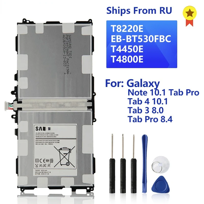 Оригинальный аккумулятор T8220E для Samsung Galaxy Note 10 1 Tab Pro P600 SM-T520 4 T530 3 8 0 T310 SM-T320 |