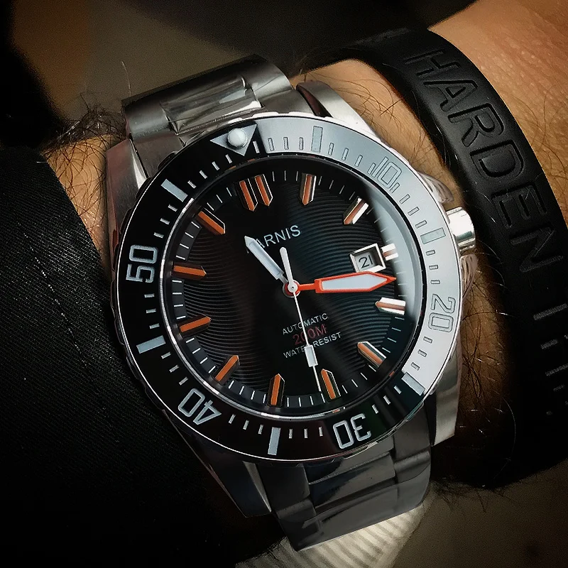 

Fashion Parnis 44mm Black Dial Automatic Diver Watch 200m Waterproof Mechanical Sapphire Glass Men's Watches reloj hombre 2023