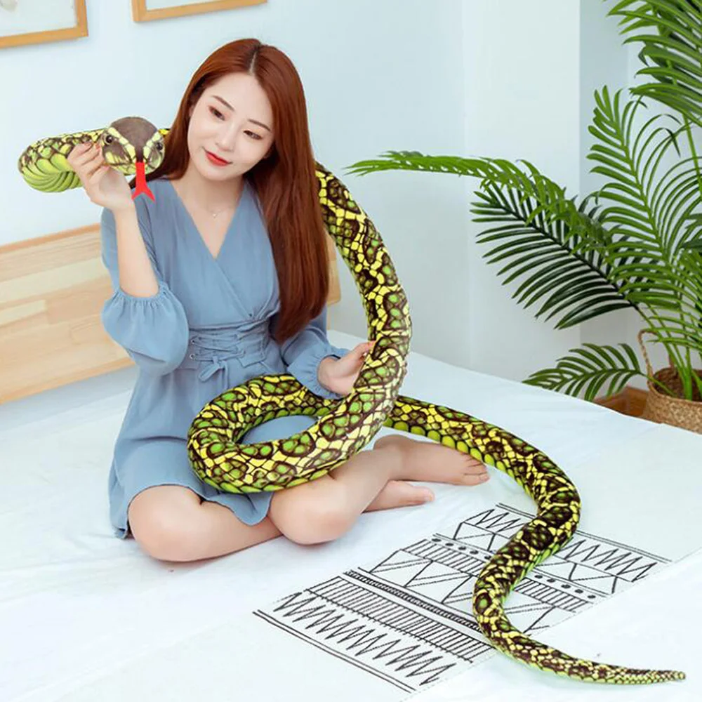 

Simulation Boa Python Constrictor Snake Spoof Horror Children Stuffed Plush Toy Birthday Christmas Gifts