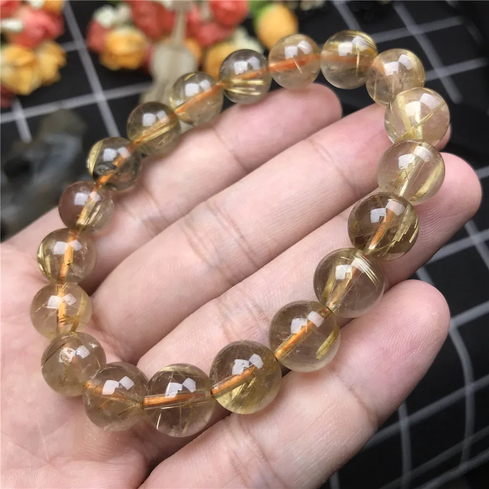 10mm Natural Gold Rutilated Titanium Bracelet For Woman Men Brazil Round Beads Crystal Stretch Gemstone Fashion Jewelry AAAA
10mm Natural Gold Rutilated Titanium Bracelet For Woman Men Brazil Round Beads Crystal Stretch Gemstone Fashion Jewelry AAAA