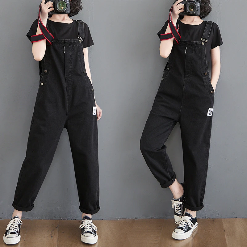 Black Jeans Jumpsuit Women 2021 Spring Fashion Side Button Sleeveless Denim Overalls Woman Casual Loose Denim Romper
Black Jeans Jumpsuit Women 2021 Spring Fashion Side Button Sleeveless Denim Overalls Woman Casual Loose Denim Romper