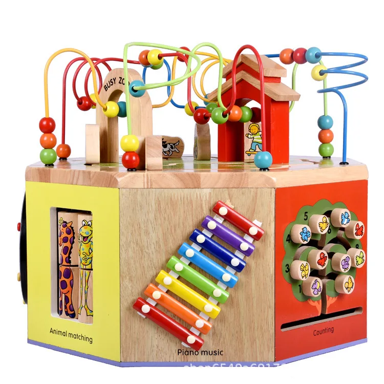 Wooden Multi-functional Large Octahedral Intelligence Bead-stringing Toy Beaded Bracelet Treasure Chest 1-2-3 a Year of Age Chil
Wooden Multi-functional Large Octahedral Intelligence Bead-stringing Toy Beaded Bracelet Treasure Chest 1-2-3 a Year of Age Chil