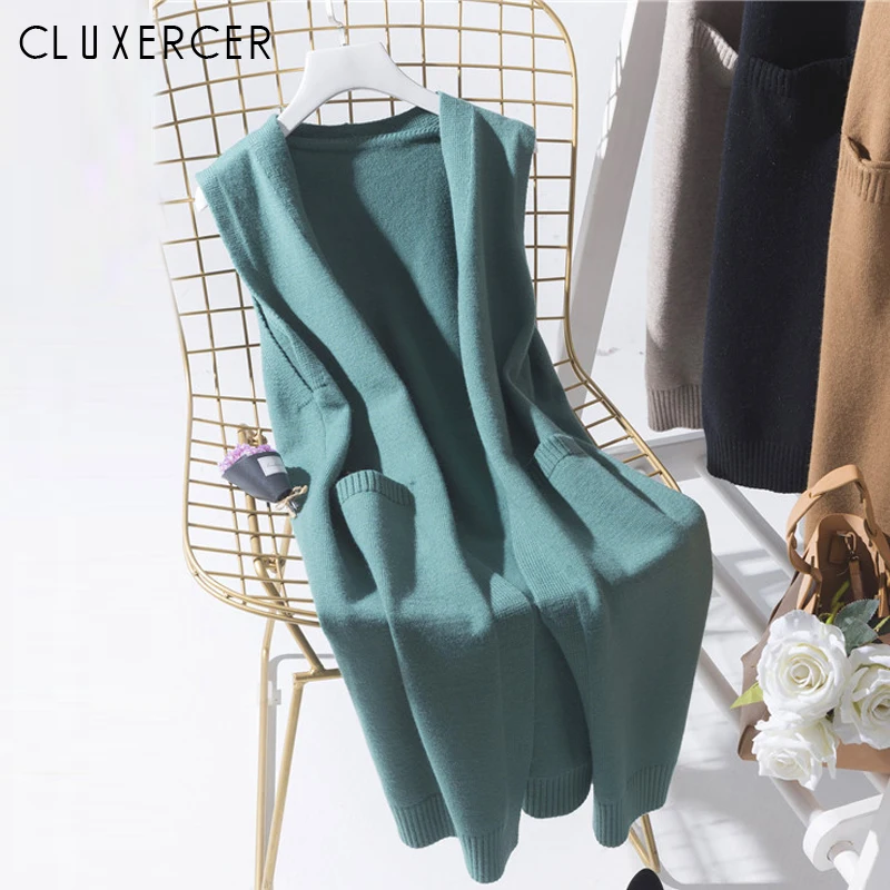 Autumn Winter Long Sweater Vest Women Knitted Cardigan Sleeveless Jacket Female Spring Loose Waistcoat Coat 2019 Korean Gilet
Autumn Winter Long Sweater Vest Women Knitted Cardigan Sleeveless Jacket Female Spring Loose Waistcoat Coat 2019 Korean Gilet