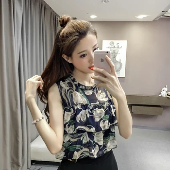 COIGARSAM Fashion Print blouse women New Summer Chiffon Sleeveless Loose blusas womens tops and blouses Pink Flowers 5060
COIGARSAM Fashion Print blouse women New Summer Chiffon Sleeveless Loose blusas womens tops and blouses Pink Flowers 5060