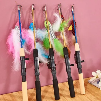 Fish Shape Telescopic Feathers Cat Stick Pet Toy Interactive Toys Playing Rod with Feather Replacement Heads Set 
Fish Shape Telescopic Feathers Cat Stick Pet Toy Interactive Toys Playing Rod with Feather Replacement Heads Set