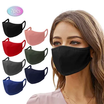 7PCS Polyester Washable Reusable Face Mask Fashion Adult Unisex Colored Solid Patterned Mouths Mouth Mask With Design Masque
7PCS Polyester Washable Reusable Face Mask Fashion Adult Unisex Colored Solid Patterned Mouths Mouth Mask With Design Masque