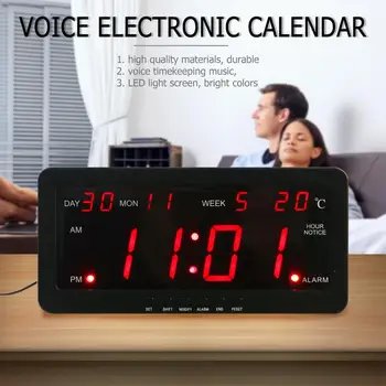 USB Digital Alarm Clock LED Electronic Clock Backlight Snooze Mute Voice Calendar Desktop Clock EU Plug
USB Digital Alarm Clock LED Electronic Clock Backlight Snooze Mute Voice Calendar Desktop Clock EU Plug