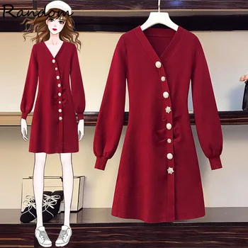 2020 Winter Warm Side Buttons Beaded Diamond Sweater Dress Women Knitted Long Sleeve Bandage Wrap Elegant Party Dresses Clothes
2020 Winter Warm Side Buttons Beaded Diamond Sweater Dress Women Knitted Long Sleeve Bandage Wrap Elegant Party Dresses Clothes