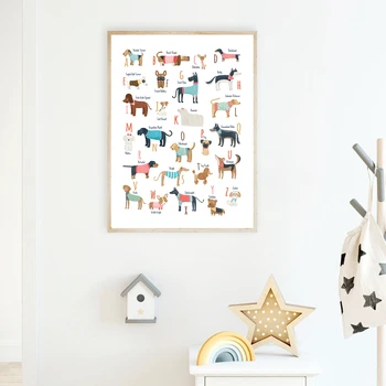 ABC Dogs Breeds Cartoon Alphabet Poster Nursery Decor Wall Artwork Canvas Painting Modular Nordic Style Prints Kids Room Decor
ABC Dogs Breeds Cartoon Alphabet Poster Nursery Decor Wall Artwork Canvas Painting Modular Nordic Style Prints Kids Room Decor