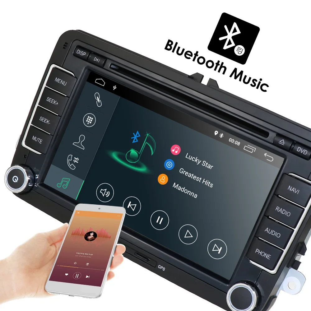 Flash Deal Quad Cord Android 9.0 7 Inch Car DVD GPS radio player for Volkswagen golf 5 touran passat B6 B7 Lavida polo tiguan Skoda 14
