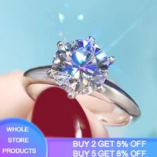 95% di SCONTO! Di lusso 2ct Grande Lab Diamante Moissanite Anelli Della Pietra Preziosa per Le Donne 18K Oro Monili di Cerimonia Nuziale Anello Ring Size 4 -11(China)