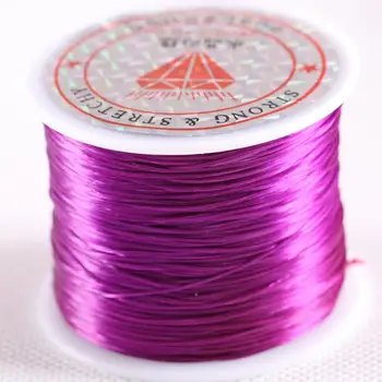 0.6MMx50M Brown Cord For Making Bracelet 2Rolls Elastic Crystal Beading String Line Neckalce Rope String Cord N003