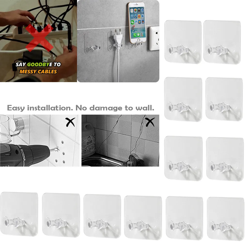 4/6/8/12PCS Wall Adhesive Power Plug Socket Holder Hanger Multi-function Transparent Wall Storage Hook For Home Office Kitchen
4/6/8/12PCS Wall Adhesive Power Plug Socket Holder Hanger Multi-function Transparent Wall Storage Hook For Home Office Kitchen