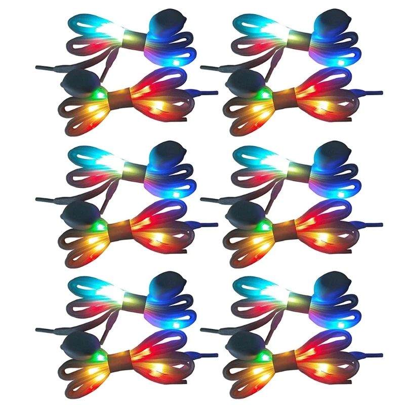 6 Pairs LED Light Up Shoelaces with Multicolor Flashing for Party Dancing Cycling Hiking Skating Waterproof Shoelaces
6 Pairs LED Light Up Shoelaces with Multicolor Flashing for Party Dancing Cycling Hiking Skating Waterproof Shoelaces