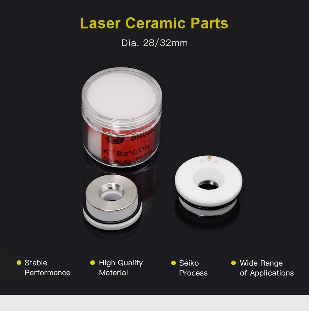 Laser Ceramic Part 28 32mm OEM Precitec Lasermech Raytools Empower KT B2 CON YAG Fiber Laser Cutting Machine Head Nozzle Holder