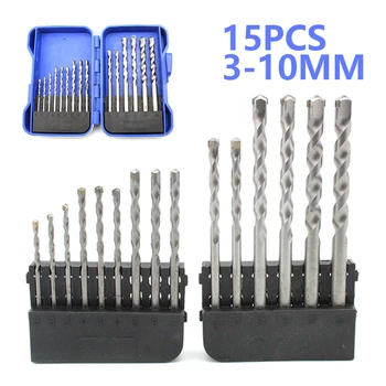 15Pcs HSS Carbide Tip Masonry Brick Tiles Drill Bit Set 3-10mm For Stone Brick Concrete Drilling Power Tool Construction Drill 
15Pcs HSS Carbide Tip Masonry Brick Tiles Drill Bit Set 3-10mm For Stone Brick Concrete Drilling Power Tool Construction Drill