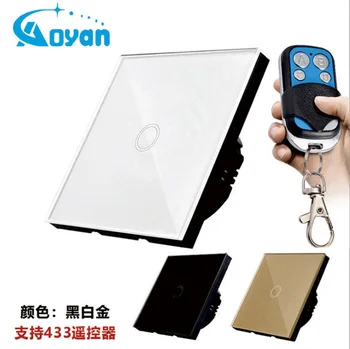 Touch Switch RF433 Wireless Remote Control Light Switch 1 gang 1 way Crystal Glass Panel
Touch Switch RF433 Wireless Remote Control Light Switch 1 gang 1 way Crystal Glass Panel