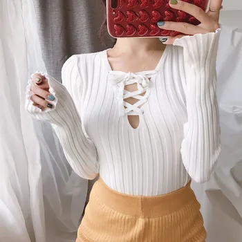 Sweater Women Knitwear Tops Spring Solid Color Loose Drawstring Bow Tie Long Sleeve Women's Sweater Ropa Mujer!
Sweater Women Knitwear Tops Spring Solid Color Loose Drawstring Bow Tie Long Sleeve Women's Sweater Ropa Mujer!
