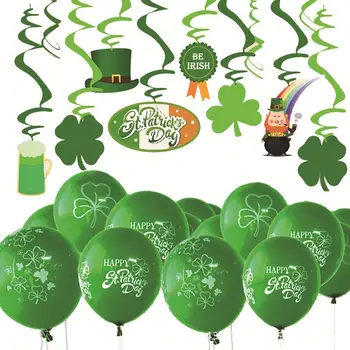 30PCS/Set PVC Spiral Pendant Irish Festival Shamrock Ornament Party Decoration St. Patrick's Day Party Hanging Ornament 
30PCS/Set PVC Spiral Pendant Irish Festival Shamrock Ornament Party Decoration St. Patrick's Day Party Hanging Ornament