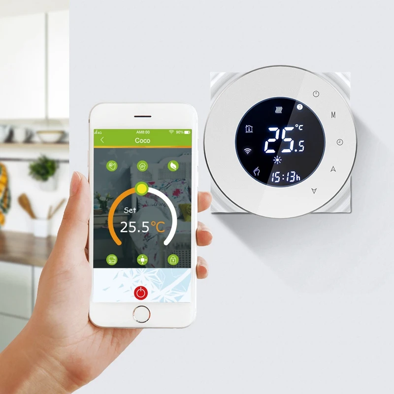 Bht-6000Gblw 16A Wifi Electric Heating Thermostat Underfloor Heating Thermostat Programmable Room Temperature Controller(White)
Bht-6000Gblw 16A Wifi Electric Heating Thermostat Underfloor Heating Thermostat Programmable Room Temperature Controller(White)