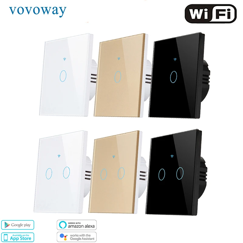 EU WIFI Touch Switch APP Smart life Tuya wireless remote control Support Alexa voicel AC110V 240V 1/2/3gang Wall light switches
EU WIFI Touch Switch APP Smart life Tuya wireless remote control Support Alexa voicel AC110V 240V 1/2/3gang Wall light switches