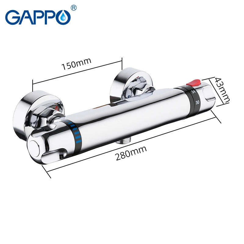 GAPPO Термостатический смеситель для ванны и душа ванной комнаты настенный горячей