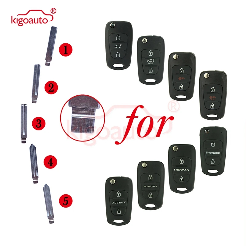 Фото Автомобильный ключ Kigoauto 81996 2k000 #1 #2 #3 #4 #5 откидной Клинок для Hyundai - купить