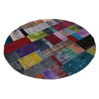 200x200 Cm Multicolor Handmade Round Patchwork Rug-7x7 Ft
200x200 Cm Multicolor Handmade Round Patchwork Rug-7x7 Ft