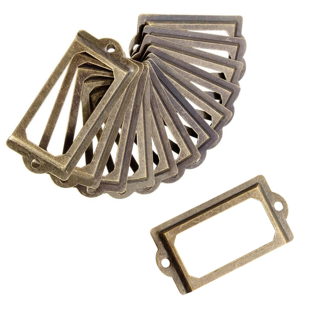 12 PCs Metal DIY Label Pull Frame Vintage Durable Antique Drawer Case Box Furniture Decoration Cabinet Tags Name Card Holder
12 PCs Metal DIY Label Pull Frame Vintage Durable Antique Drawer Case Box Furniture Decoration Cabinet Tags Name Card Holder