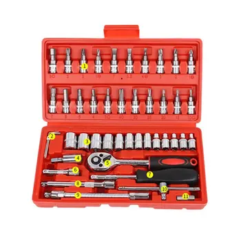 46pcs/set Carbon Steel Combination Set Wrench Socket Spanner Screwdriver Household Motorcycle Car Repair Tool
46pcs/set Carbon Steel Combination Set Wrench Socket Spanner Screwdriver Household Motorcycle Car Repair Tool