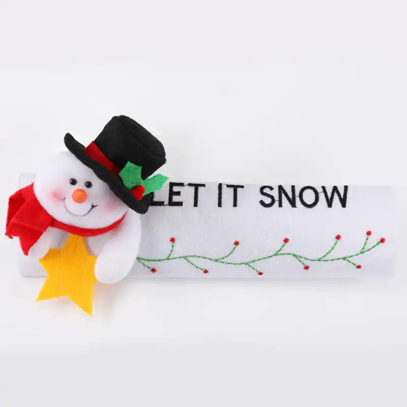 1pc cloth christmas santa claus/snowman/elk refrigerator door