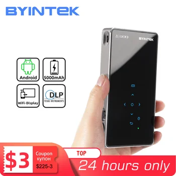

BYINTEK P9 Mini DLP 4K Android 7.1 Smart Wifi Beamer Pico Pocket Portable LED DLP Projector for 1080P 3D Cinema (2G+32G)