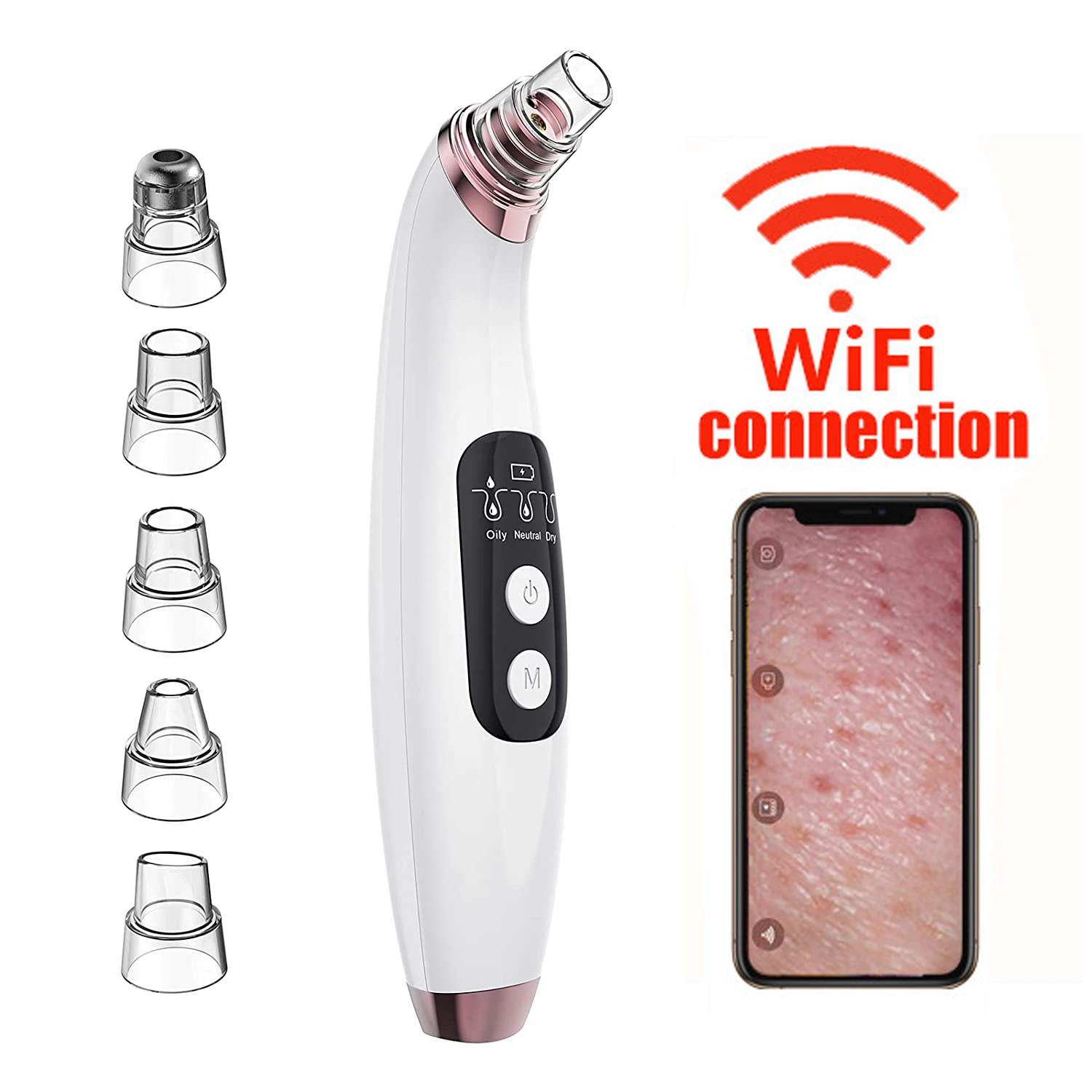 Blackhead remover Pore Vacuum with Camera- Upgraded Face Pore Cleanser Wifi Real-Time Visual with 3 Adjustable Suction &5 Probes
Blackhead remover Pore Vacuum with Camera- Upgraded Face Pore Cleanser Wifi Real-Time Visual with 3 Adjustable Suction &5 Probes